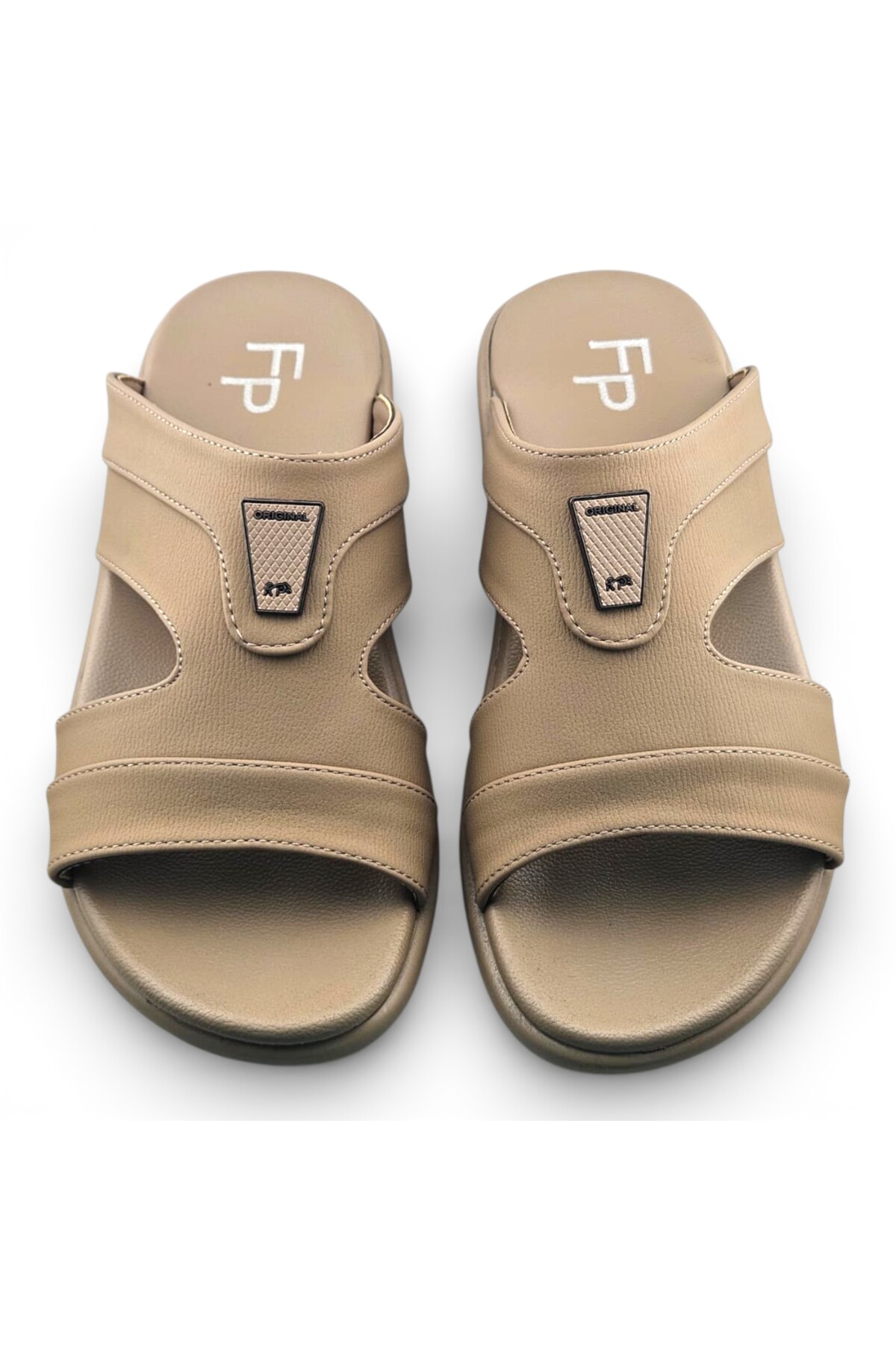 Men Khaki Comfort Slide Sandals