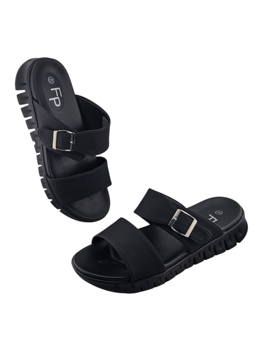 Men Black Comfort Slide Sandals