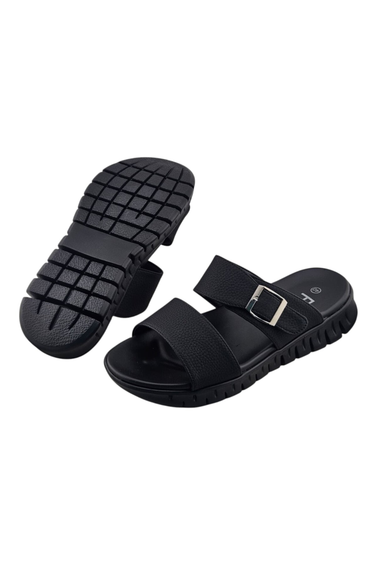 Men Black Comfort Slide Sandals