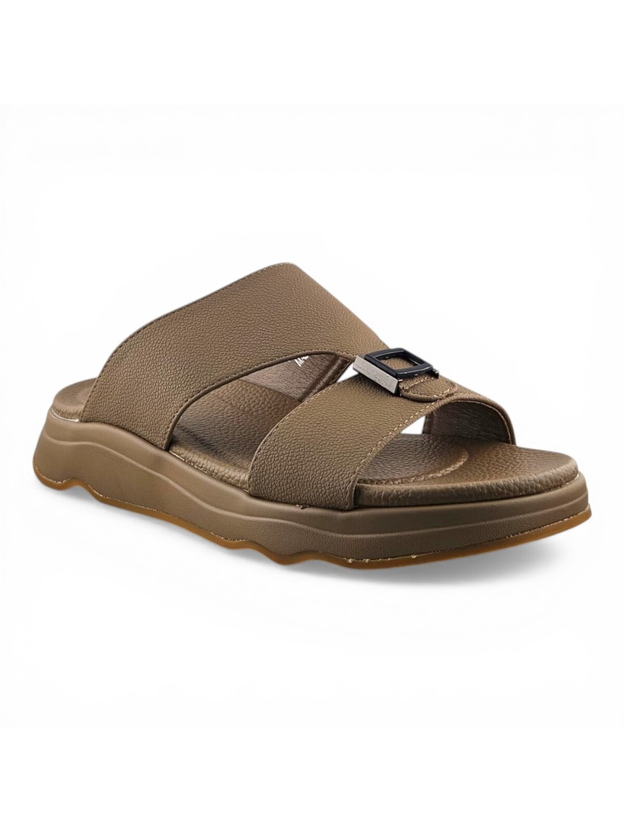 Men Khaki Comfort Slip-On Sandals