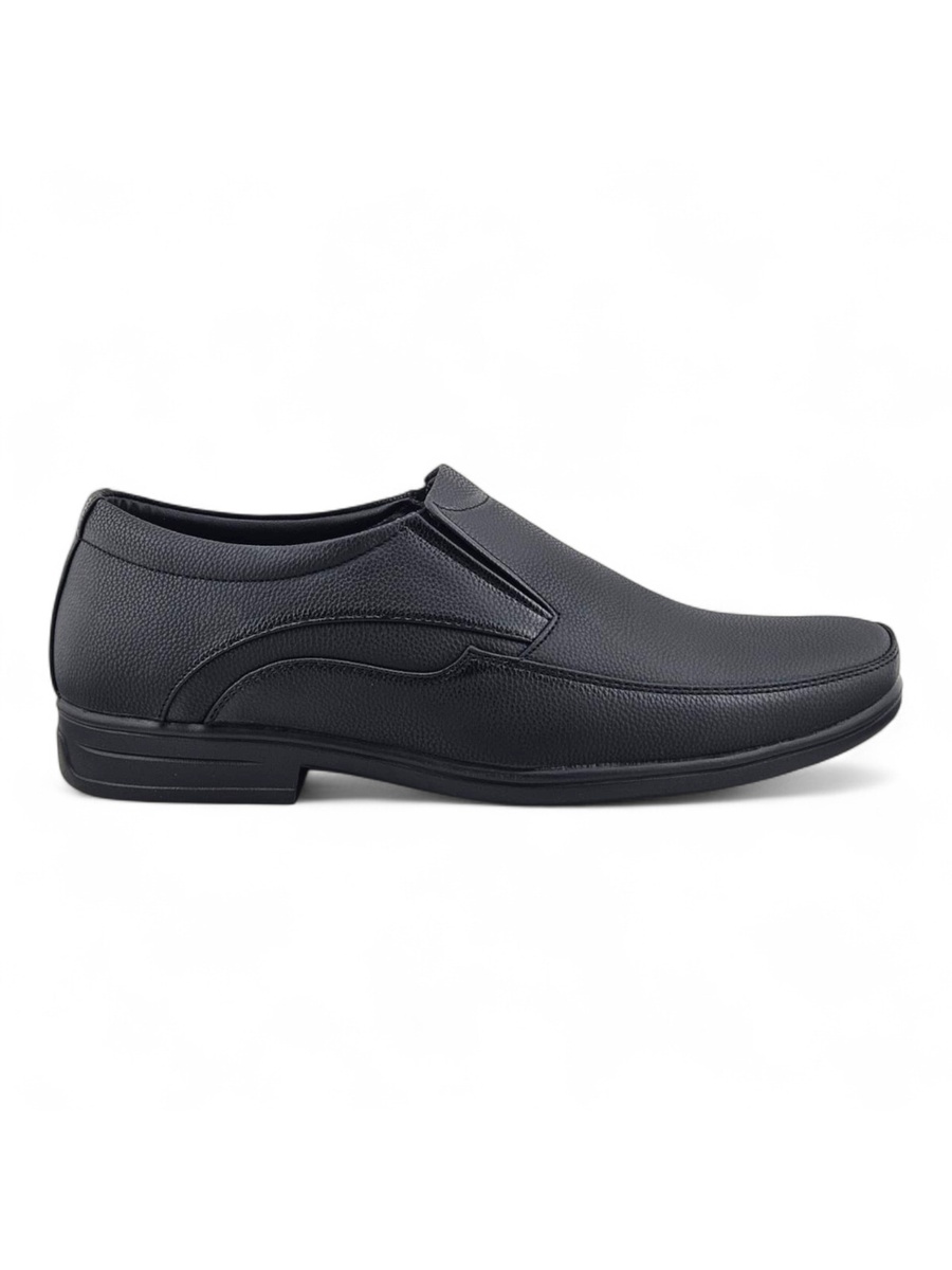 Men Black Leather Slip-On Loafers