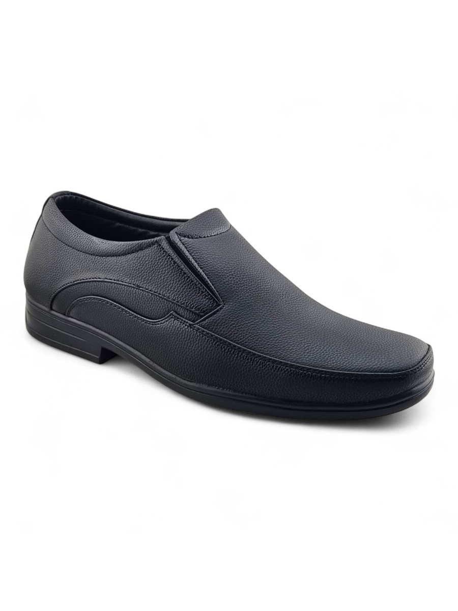 Men Black Leather Slip-On Loafers