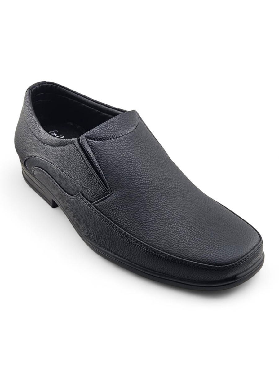 Men Black Leather Slip-On Loafers