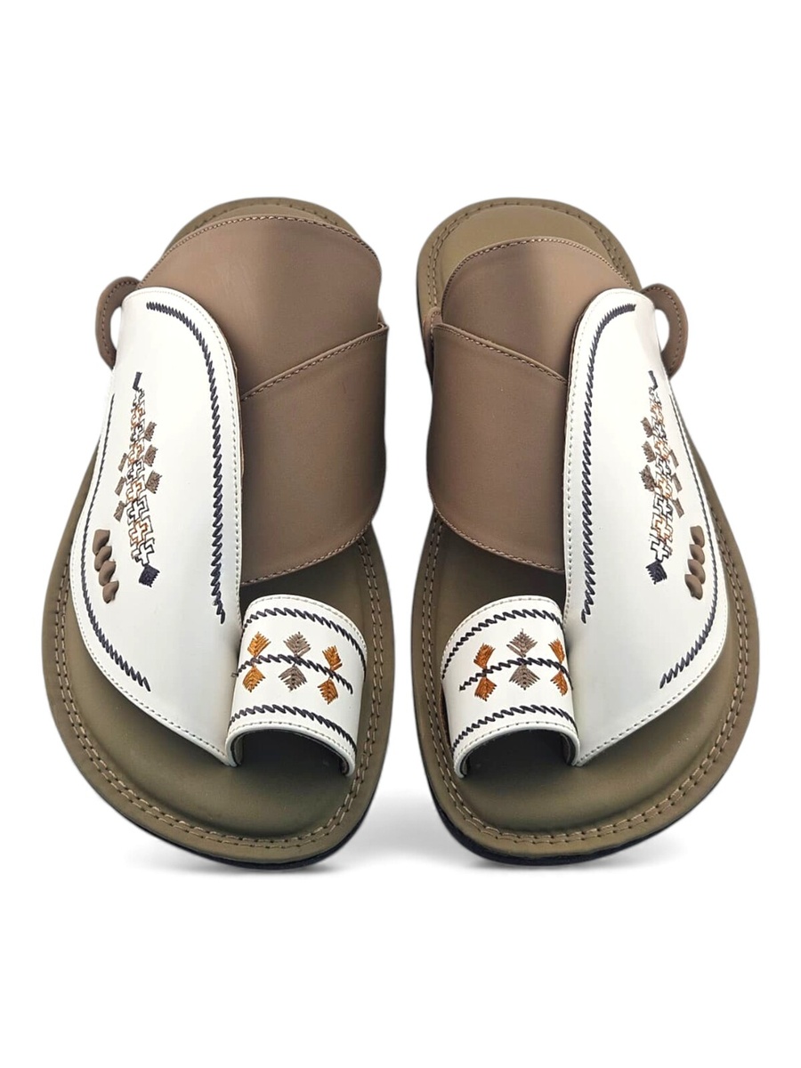 Men White Arabic Sandals - Traditional and Elegant Footwear
