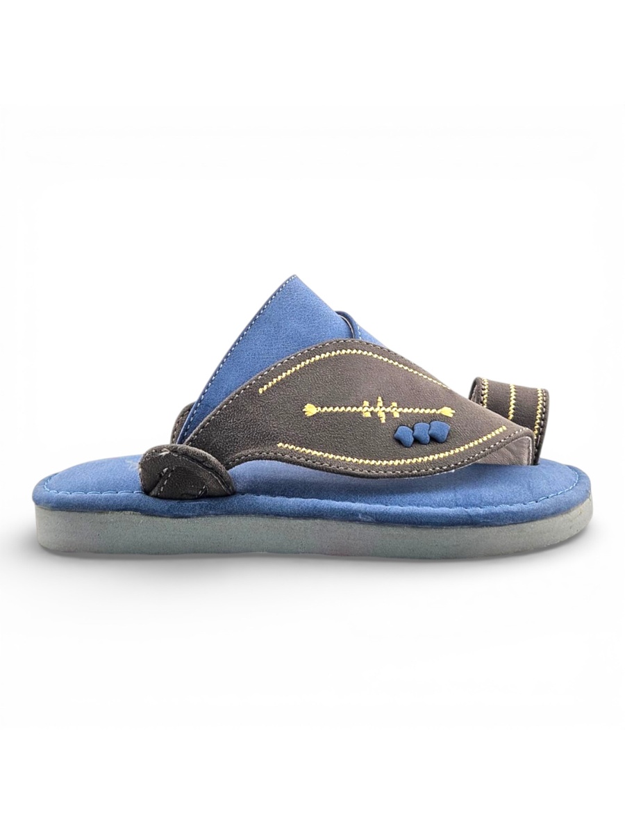 Boys Blue Color Block Strap Comfort Arabic Slippers