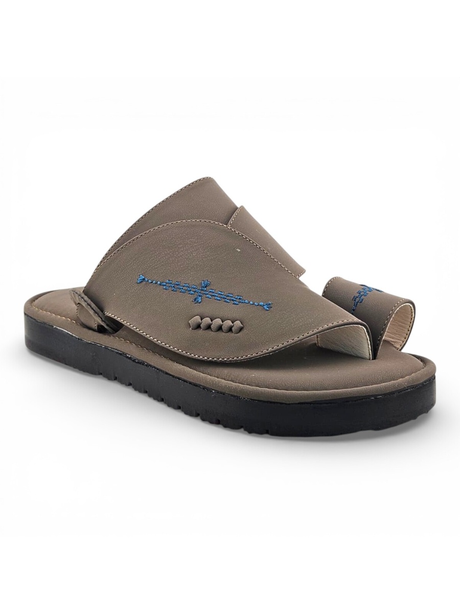 Khaki Men Arabic Sandals - Traditional Comfort Footwear
