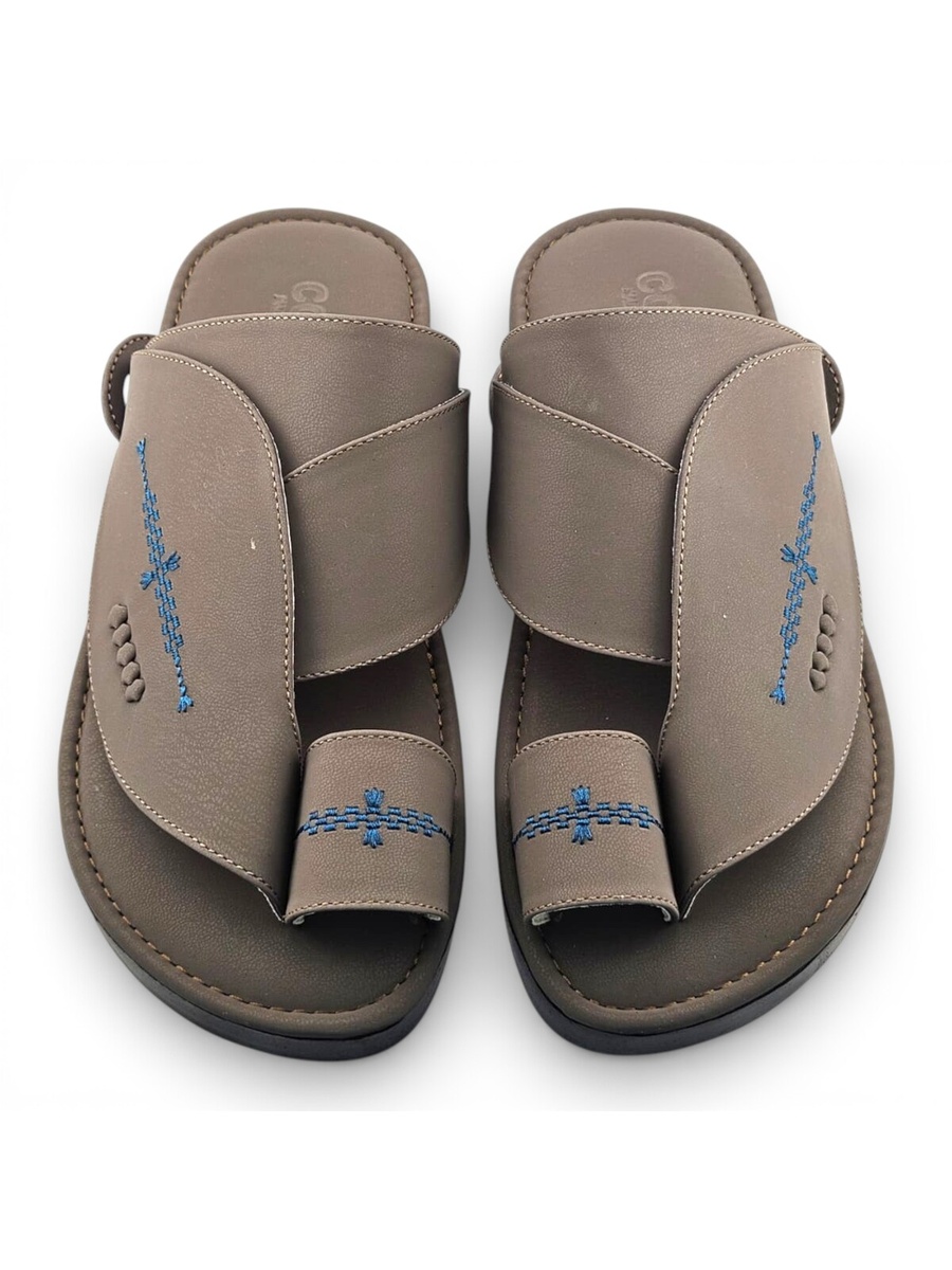 Khaki Men Arabic Sandals - Traditional Comfort Footwear