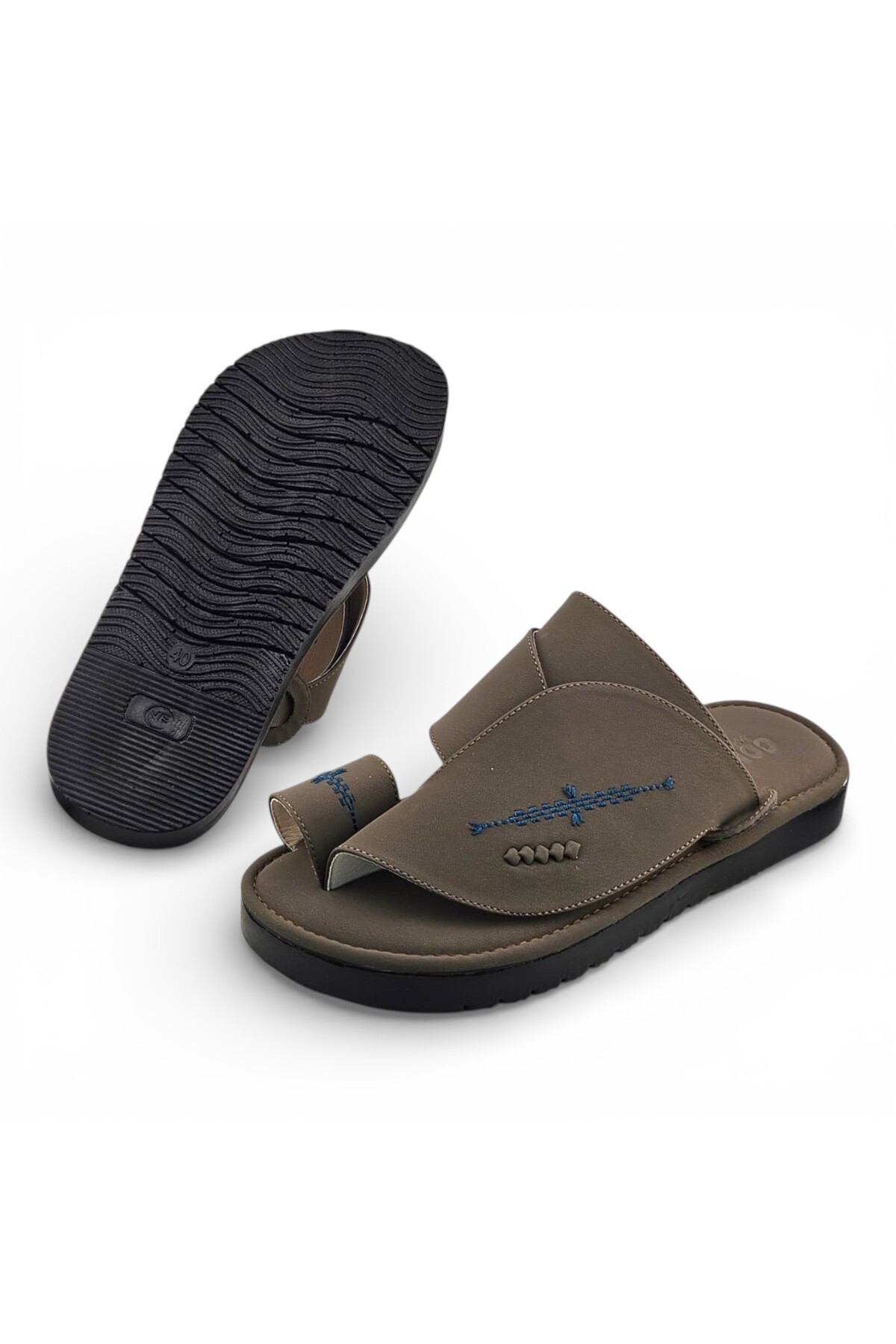 Khaki Men Arabic Sandals - Traditional Comfort Footwear