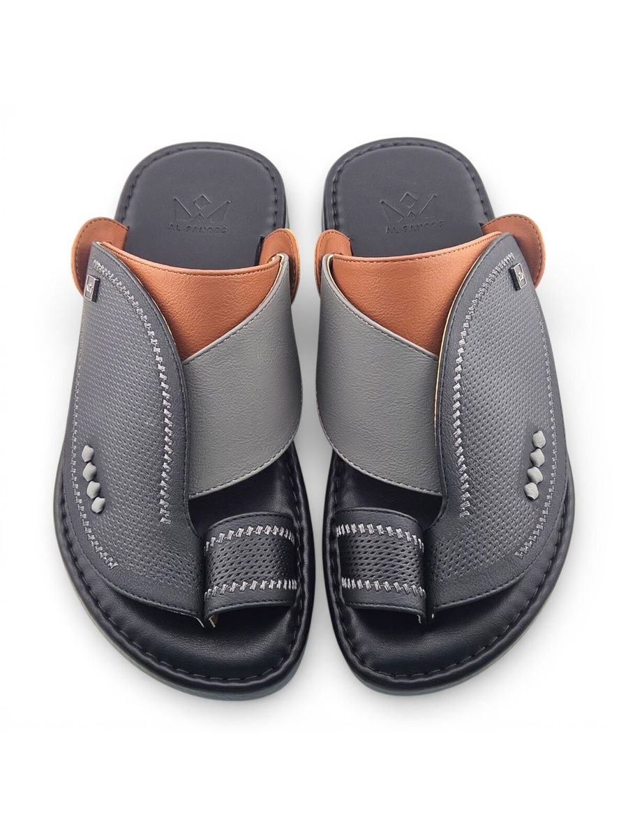 Men Black Leather Casual Sandals - Comfort Fit