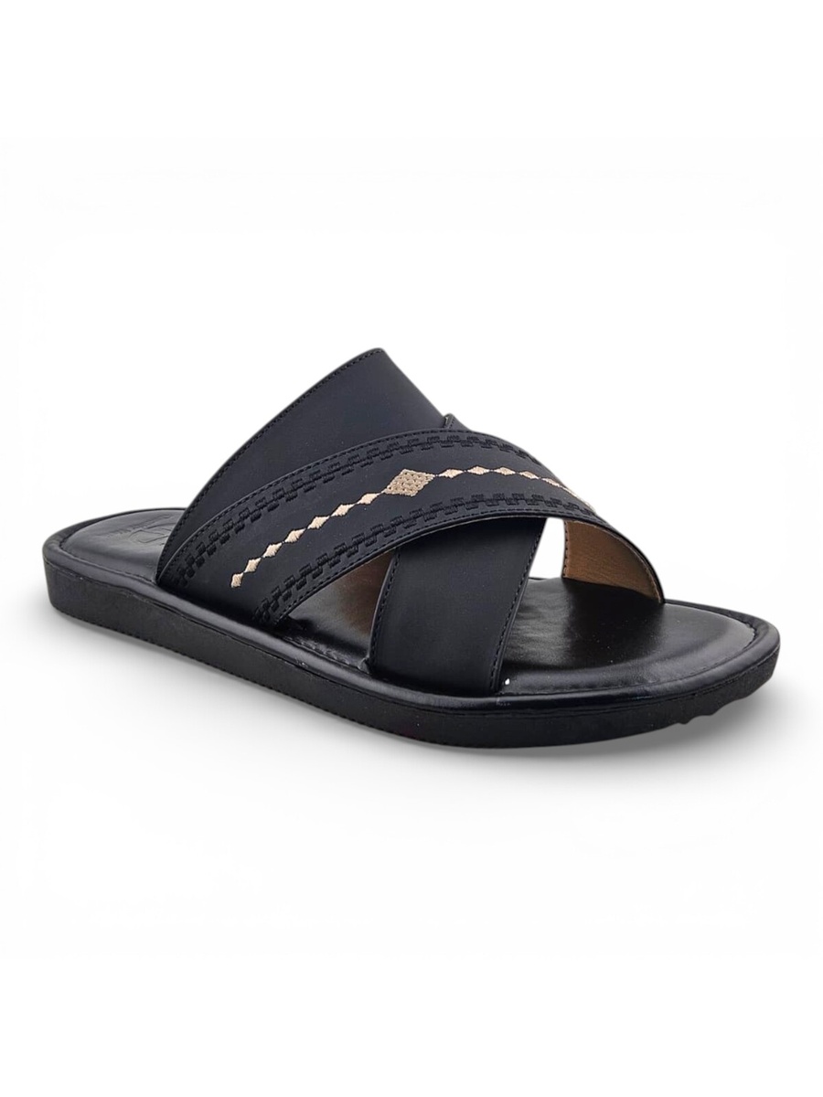 Men Black Leather Arabic Sandals