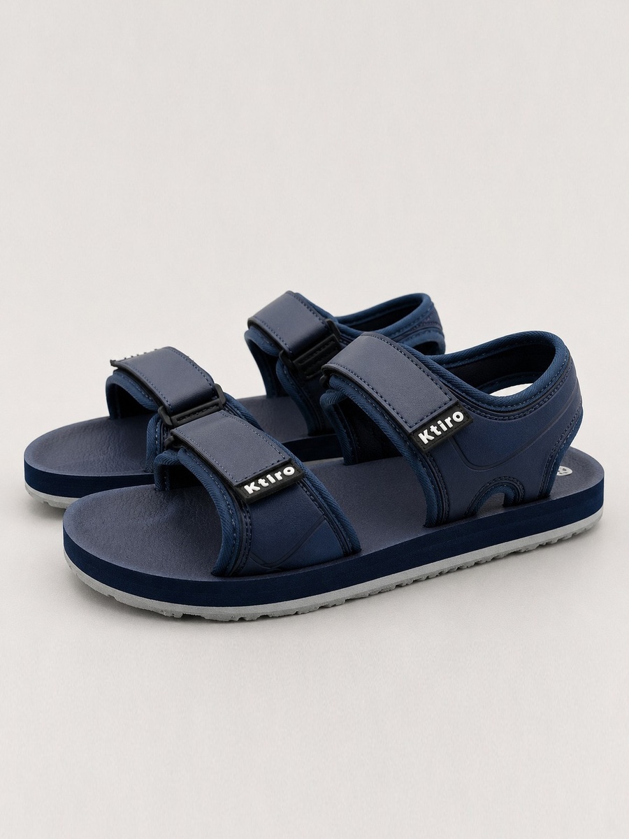 Men Navy Blue Comfort Sandals with Adjustable Straps - Ideal for Casual Wear and Outdoors