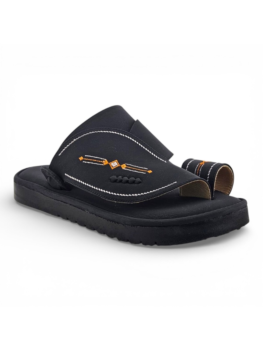 Men Premium Black Arabic Sandals 