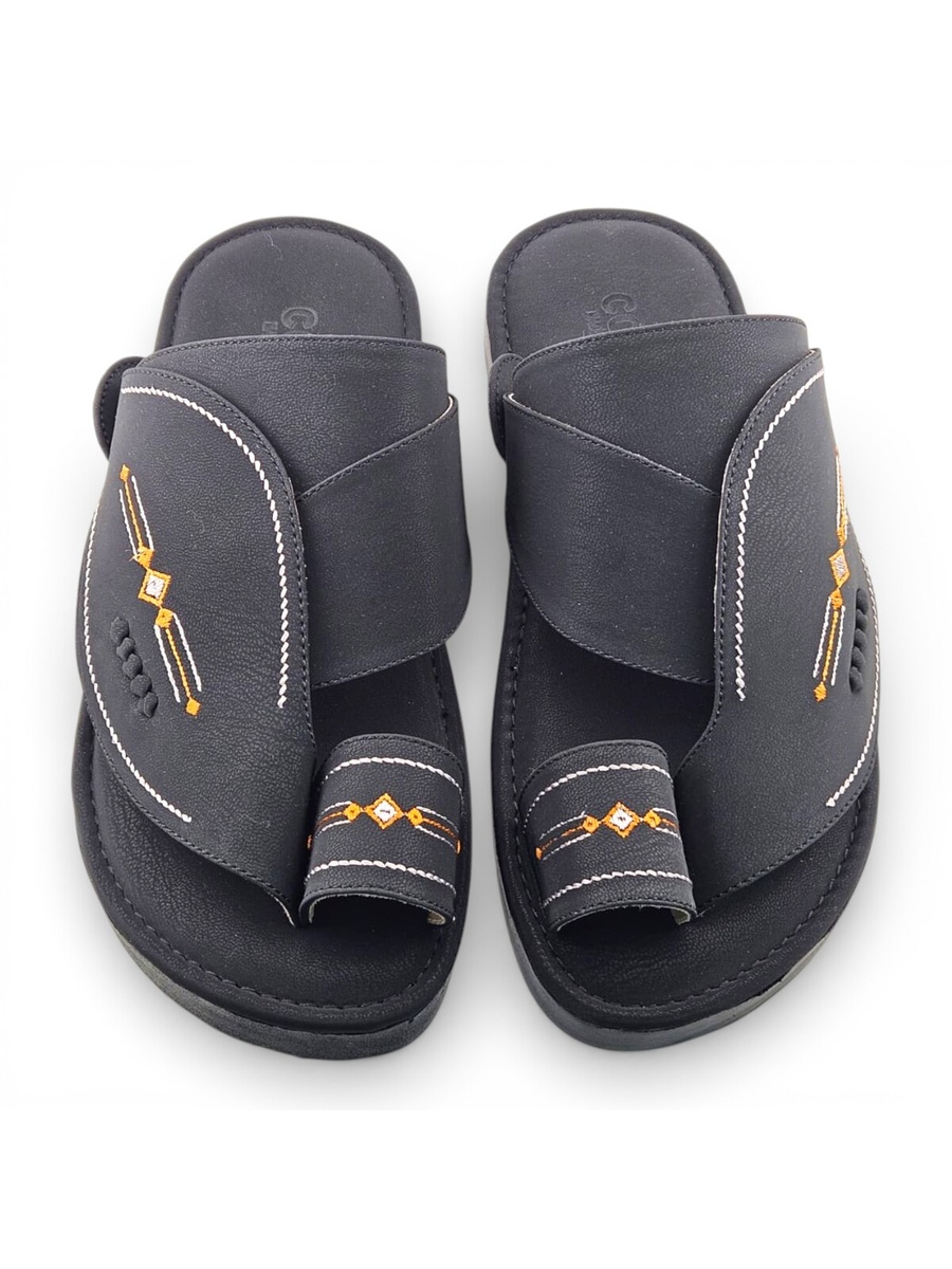 Men Premium Black Arabic Sandals 