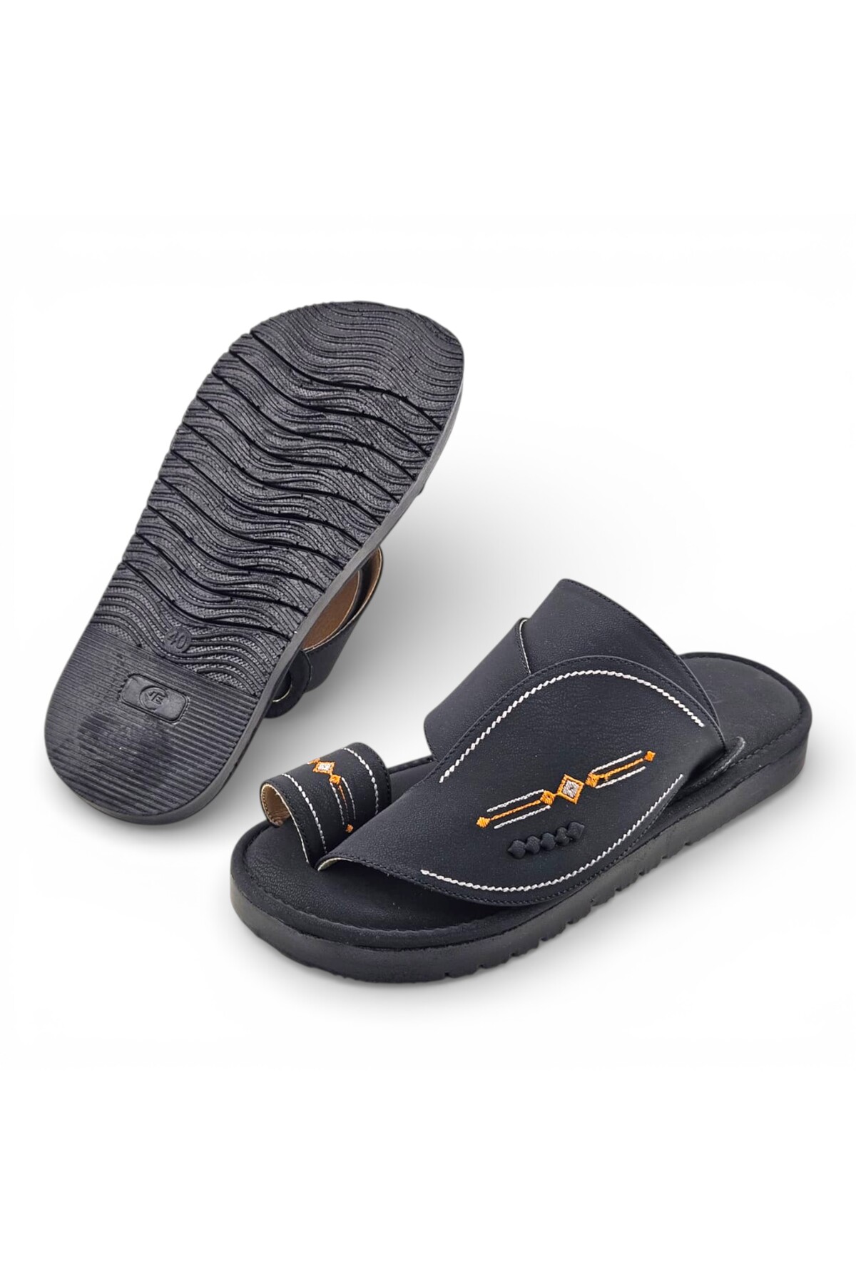 Men Premium Black Arabic Sandals 
