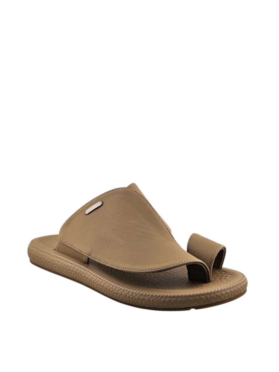 Men Khaki Comfort Toe-Loop Sandals