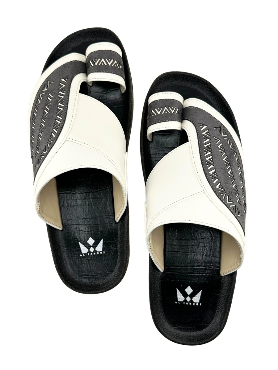 Men White and Black Casual Sandals Comfort