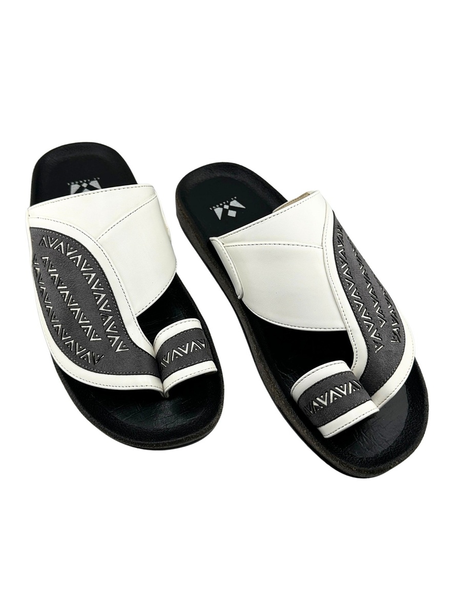Men White and Black Casual Sandals Comfort