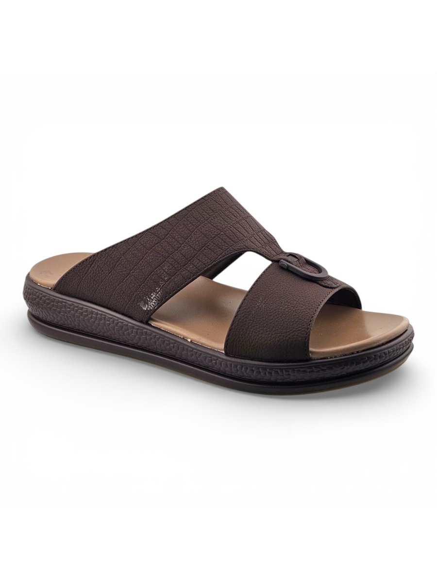 Men Coffee Brown Casual Leather Sandals