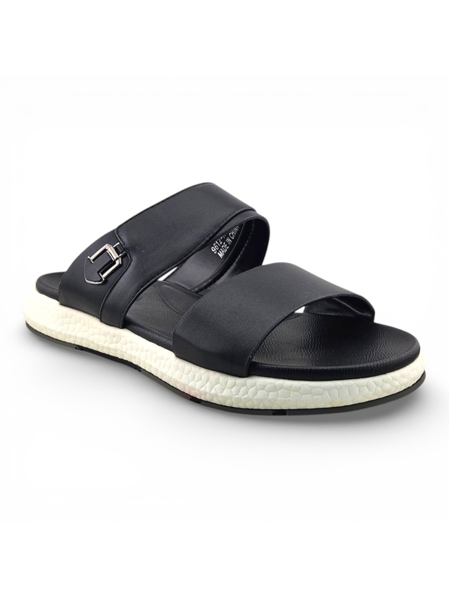Men Black Casual Comfort Slides