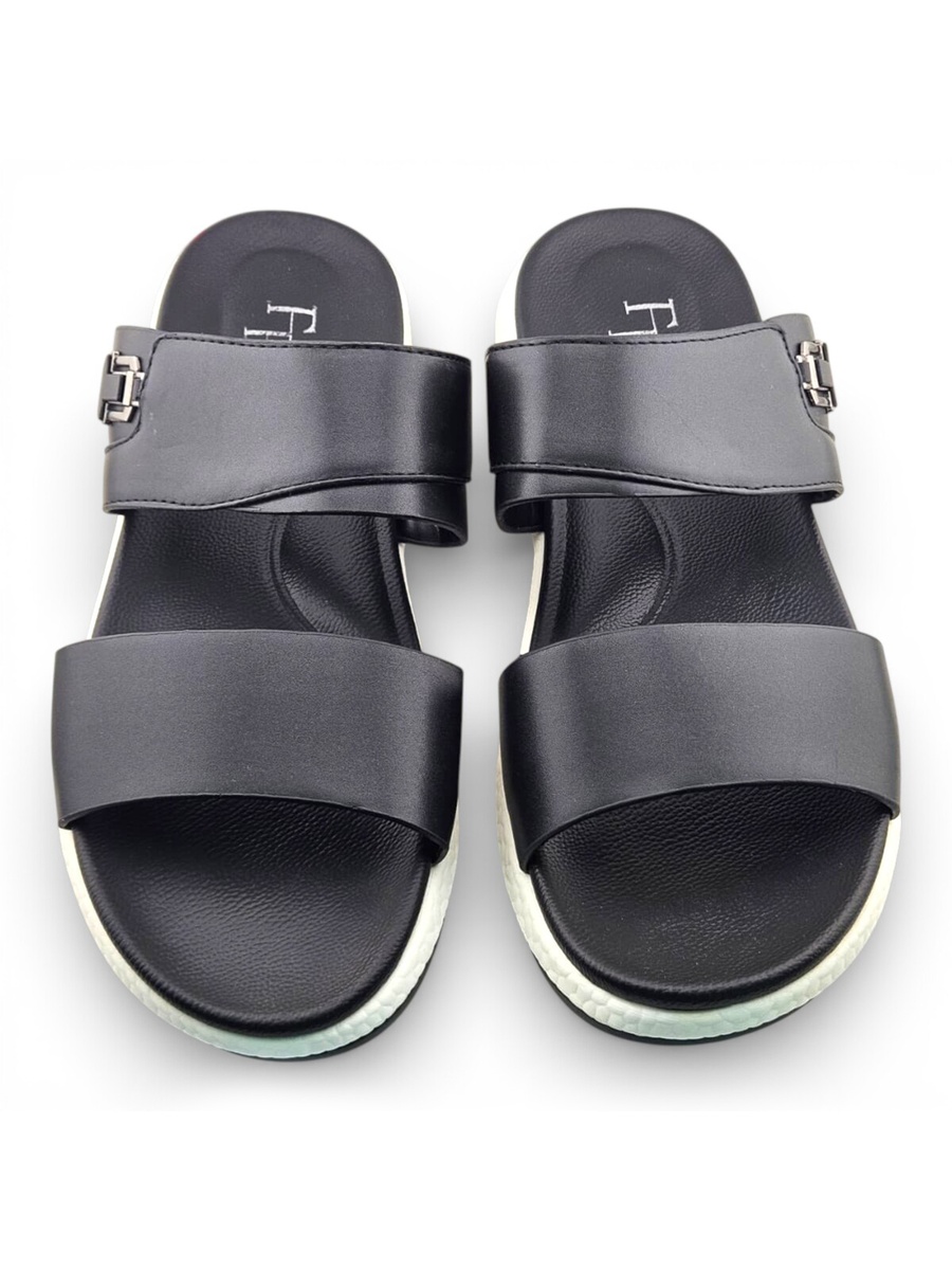 Men Black Casual Comfort Slides
