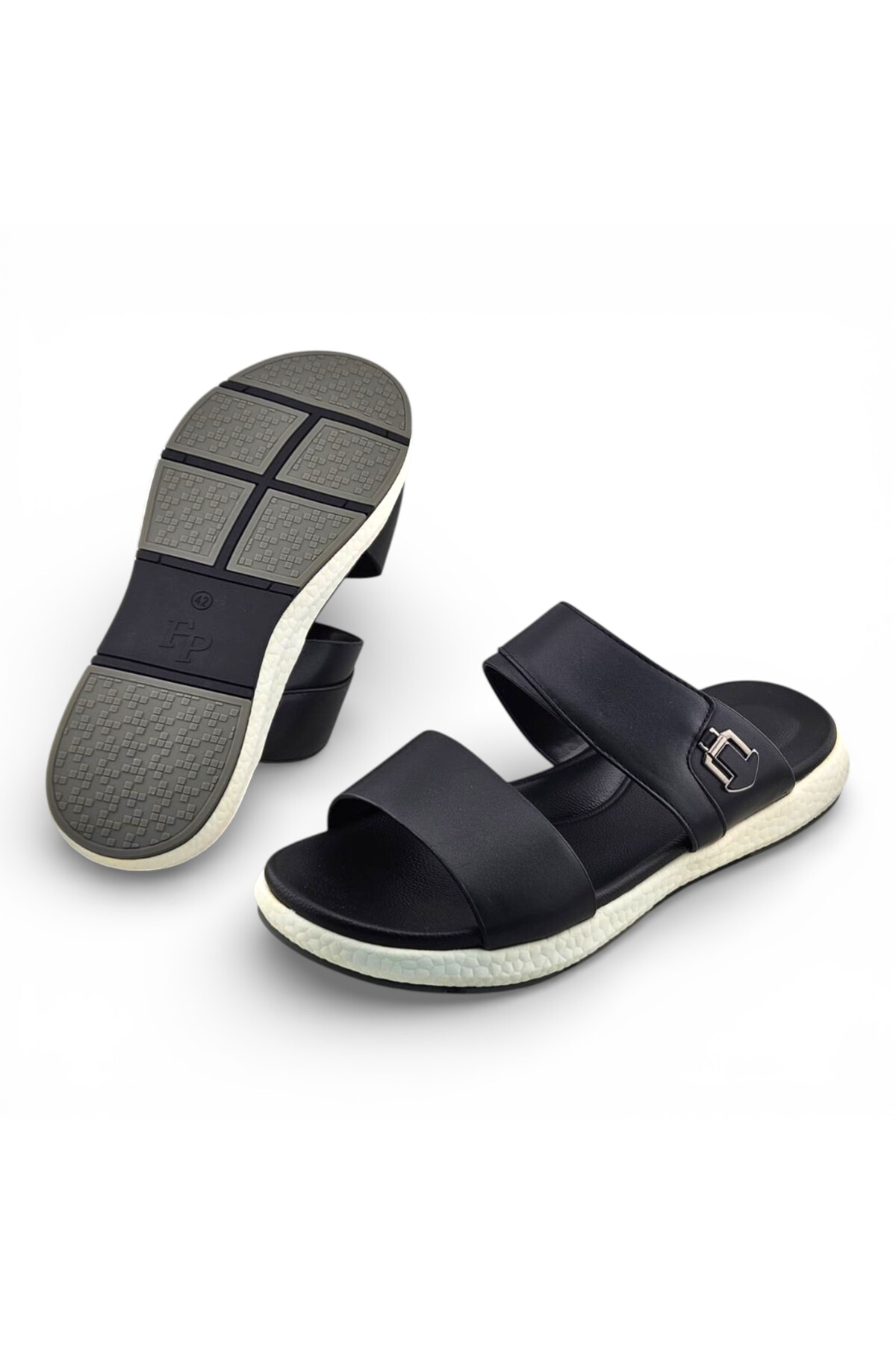 Men Black Casual Comfort Slides