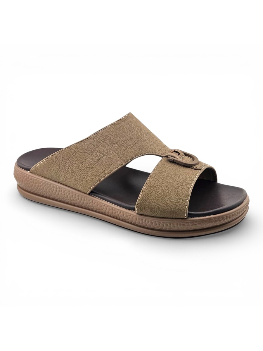 Men Beige Comfort Slip-On Sandals