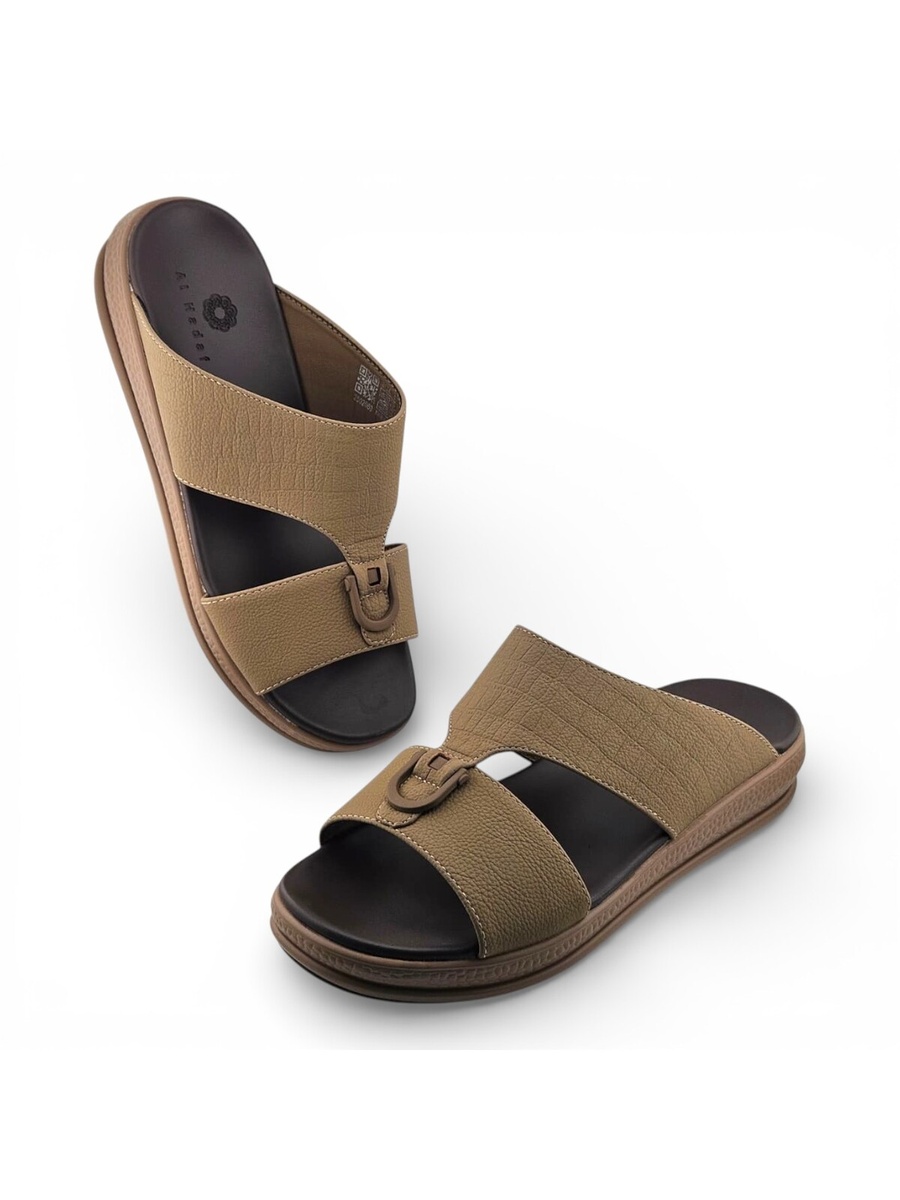 Men Beige Comfort Slip-On Sandals