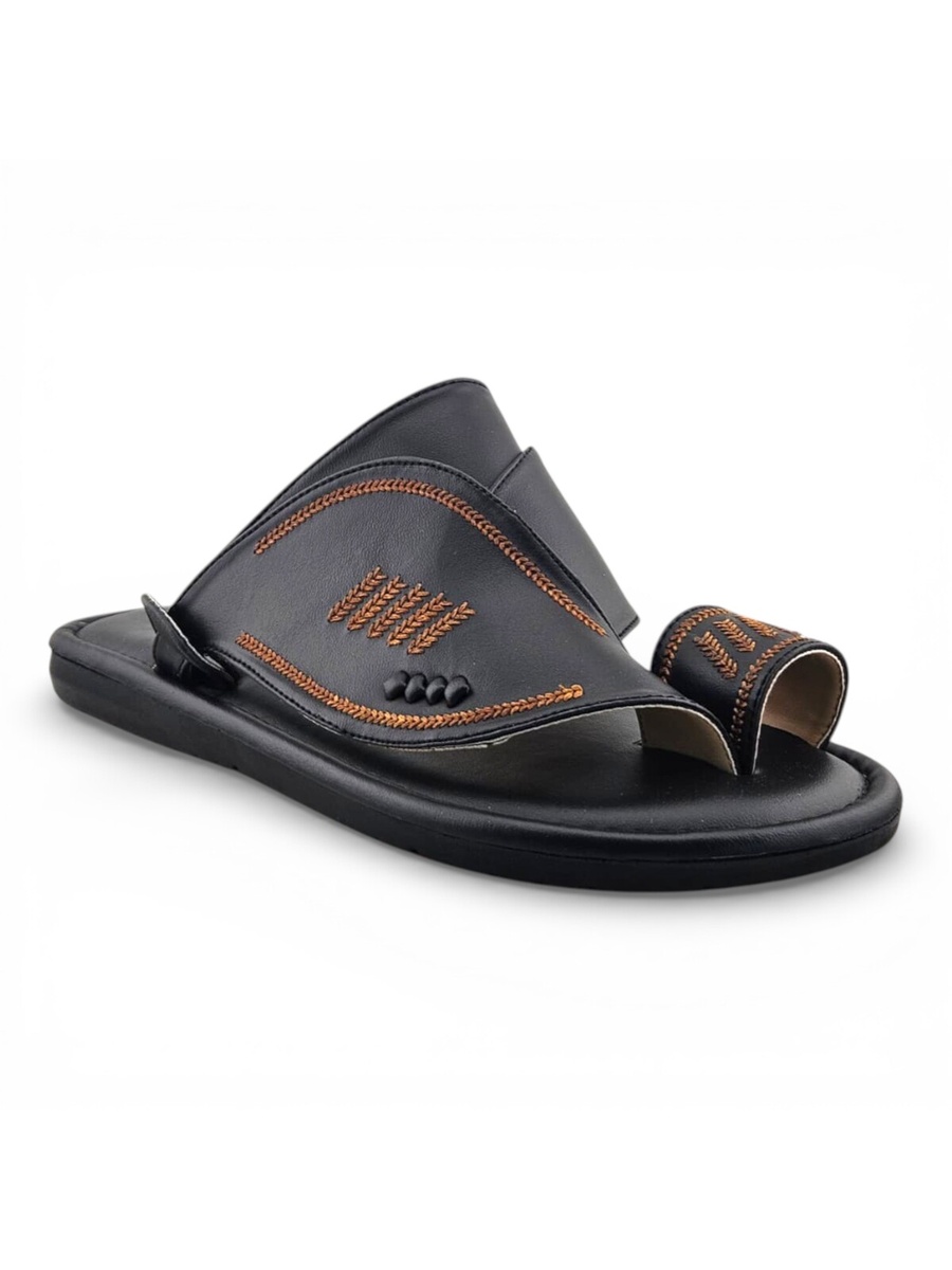 Black Embroidered Arabic Sandals