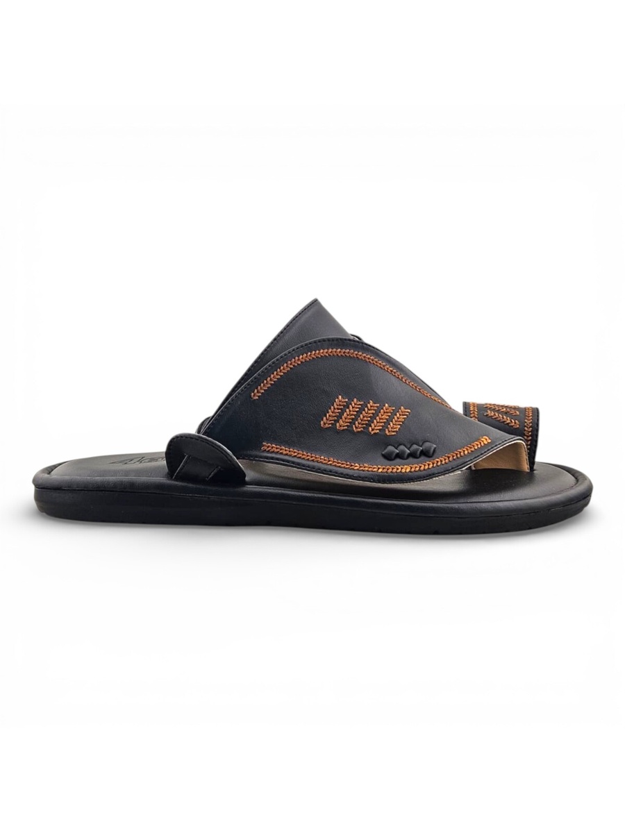 Black Embroidered Arabic Sandals