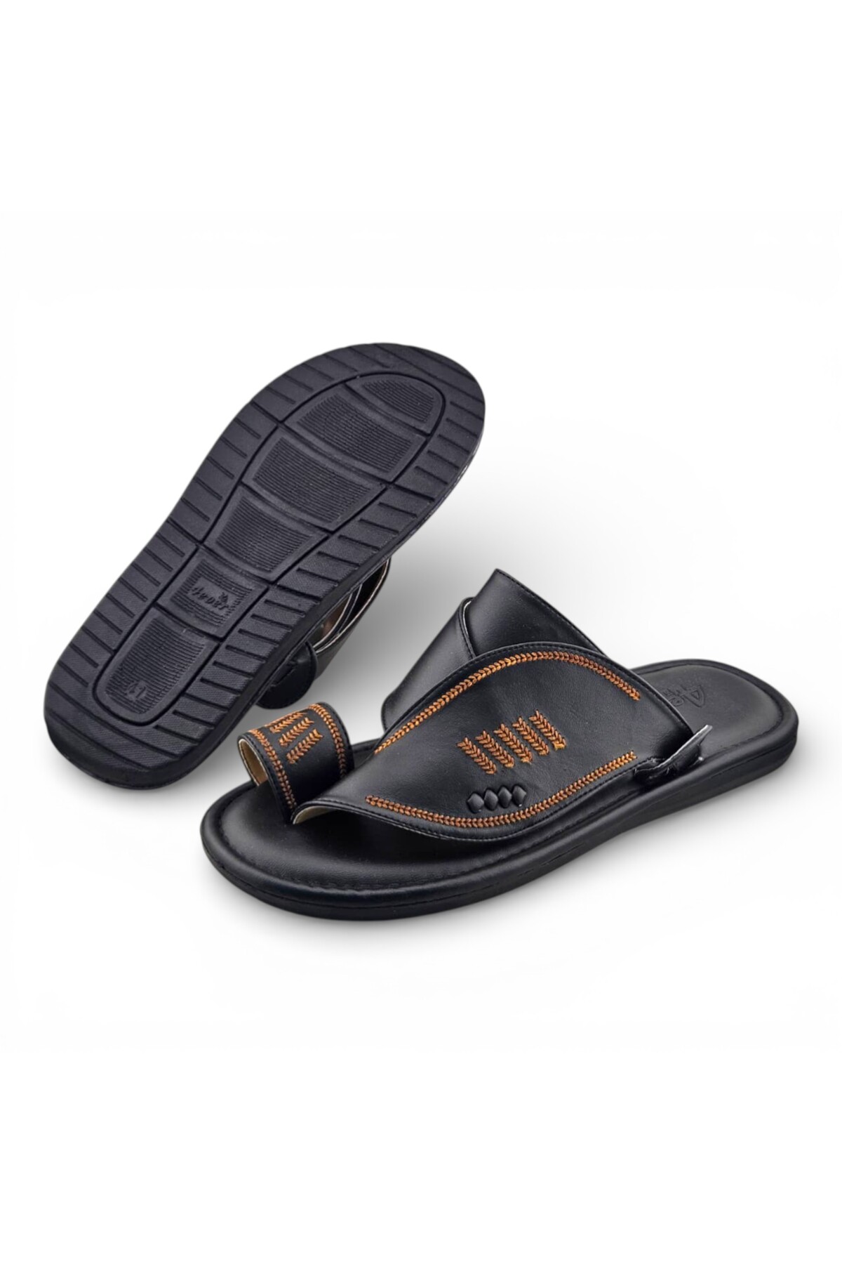 Black Embroidered Arabic Sandals