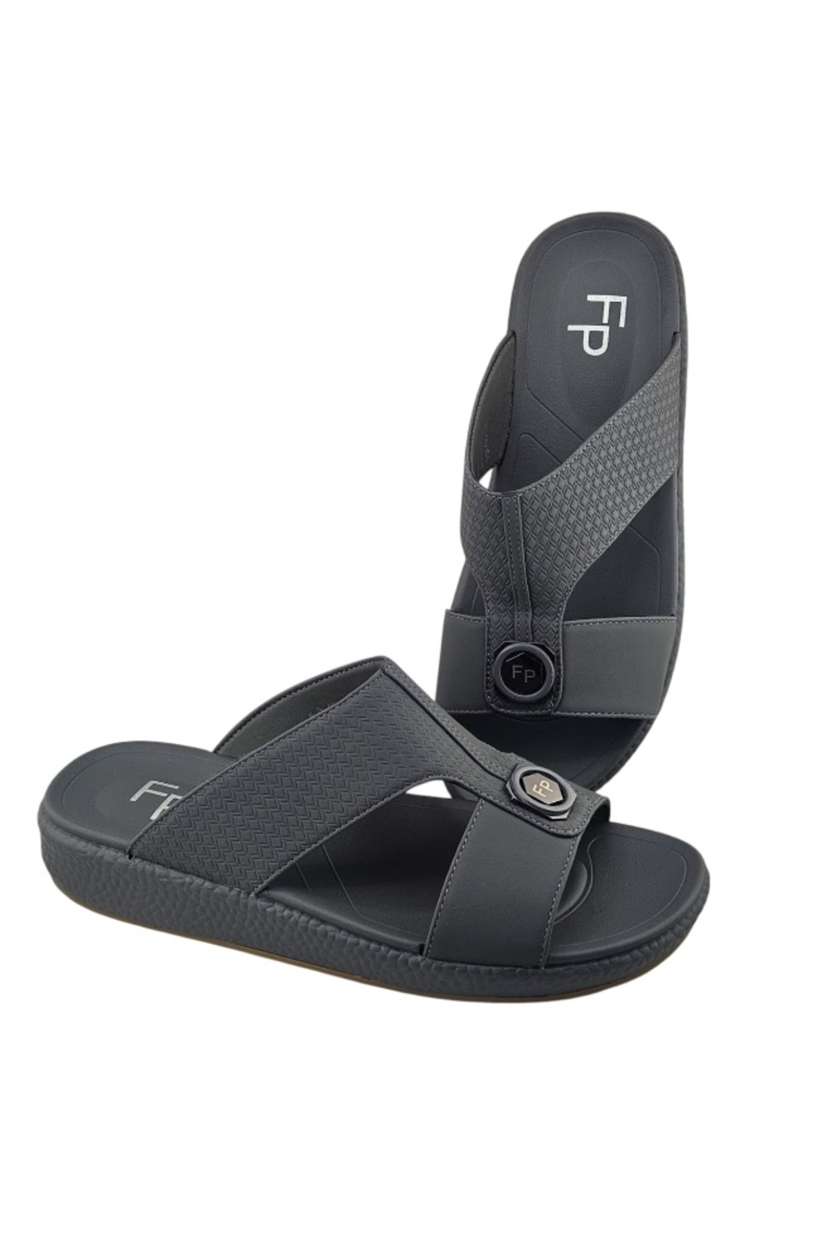 Men Grey Arabic Sandals - Premium