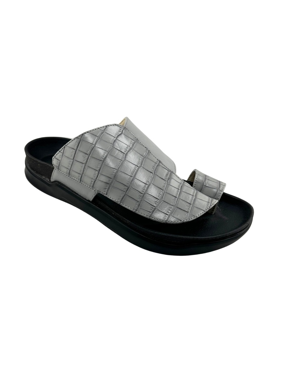 Men Croc-Embossed Comfort Sandals - Multi-Tone