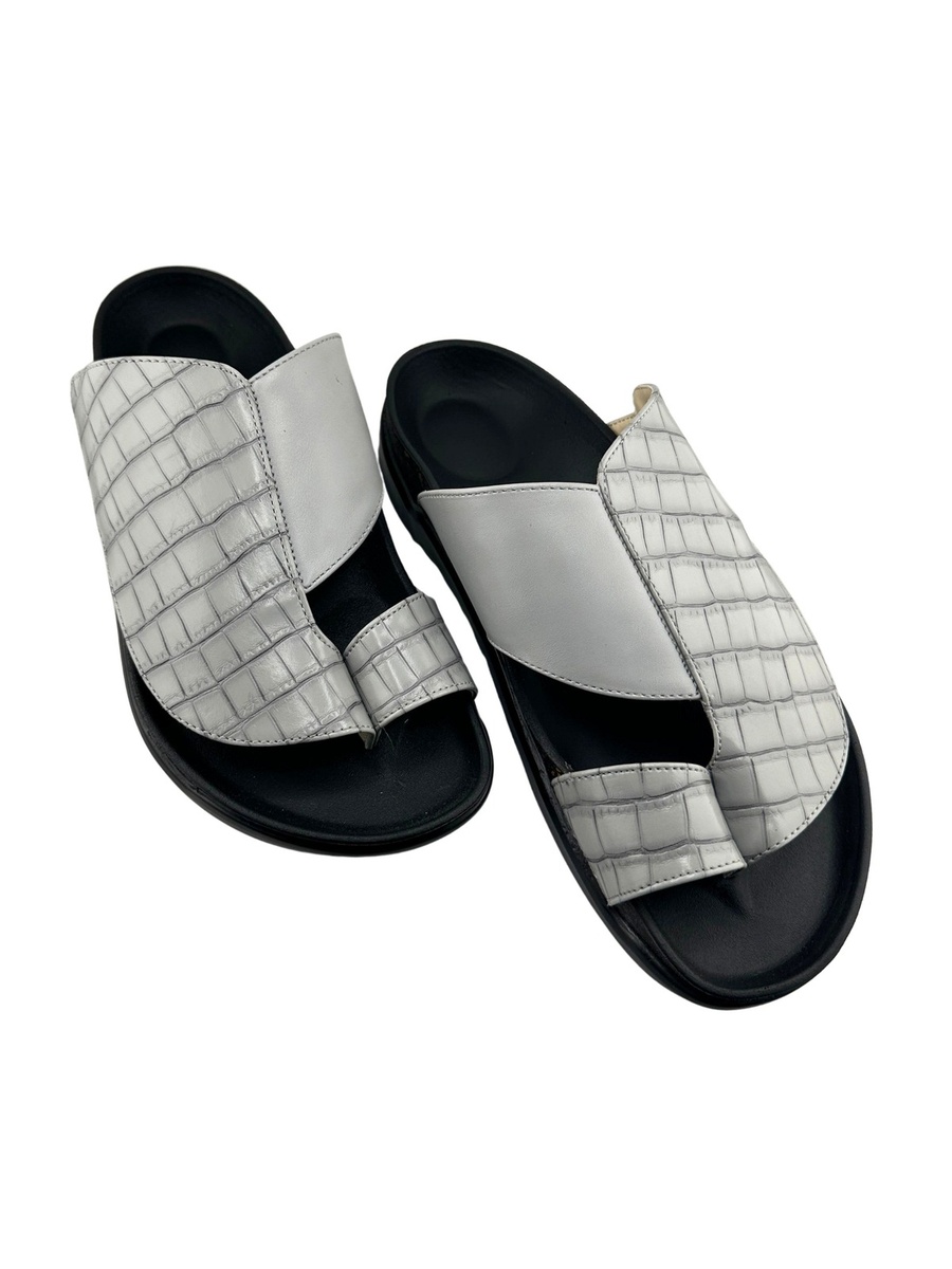 Men Croc-Embossed Comfort Sandals - Multi-Tone