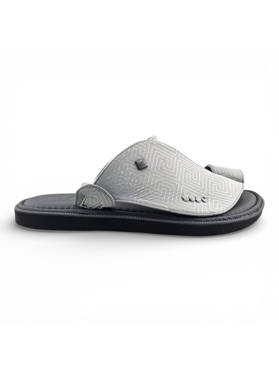 Grey Geometric Pattern Men Casual Sandals