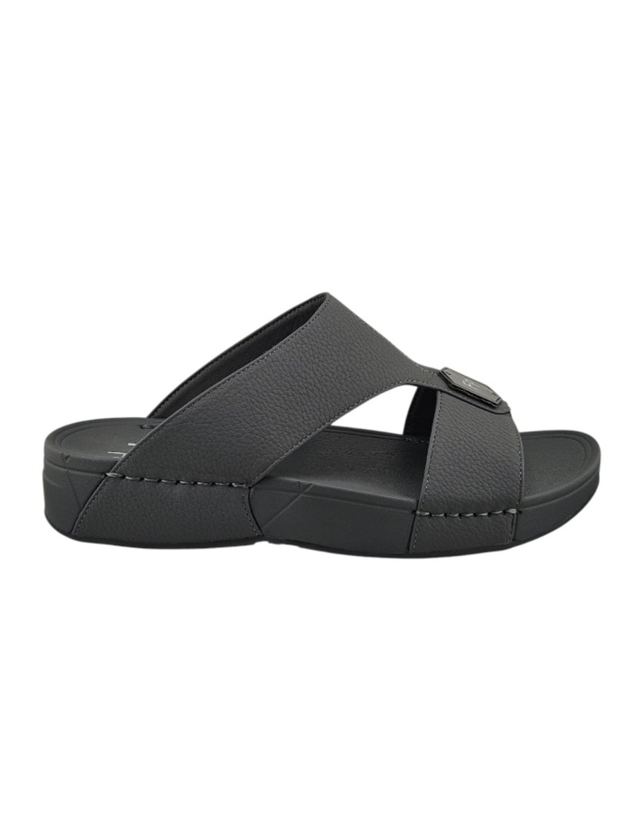 Men Grey Textured Arabic Sandals