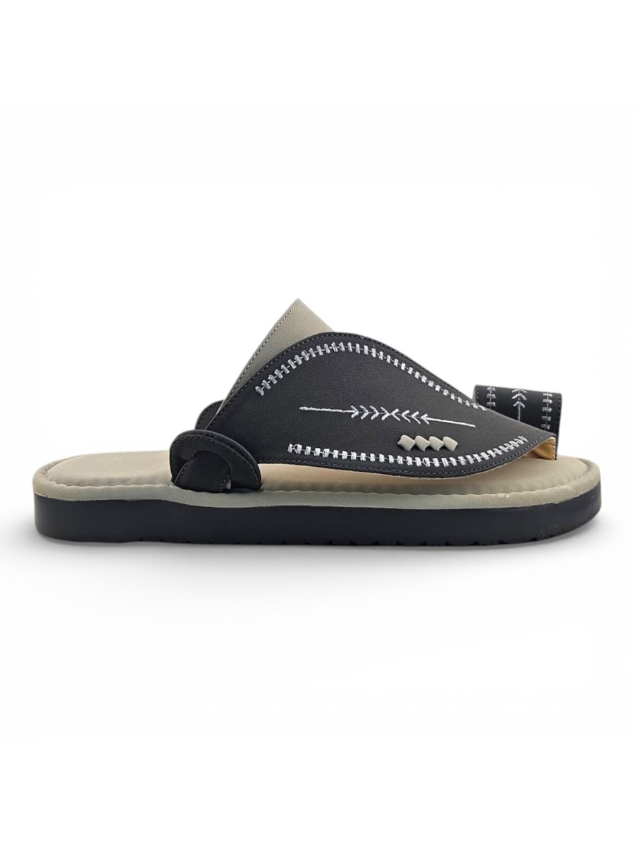 Men Grey Classic Stitch Sandals