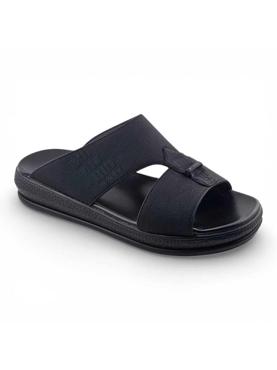 Men Black Leather Casual Sandals
