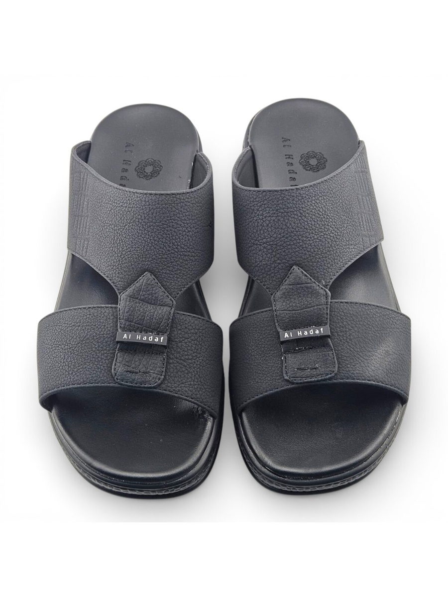 Men Black Leather Casual Sandals