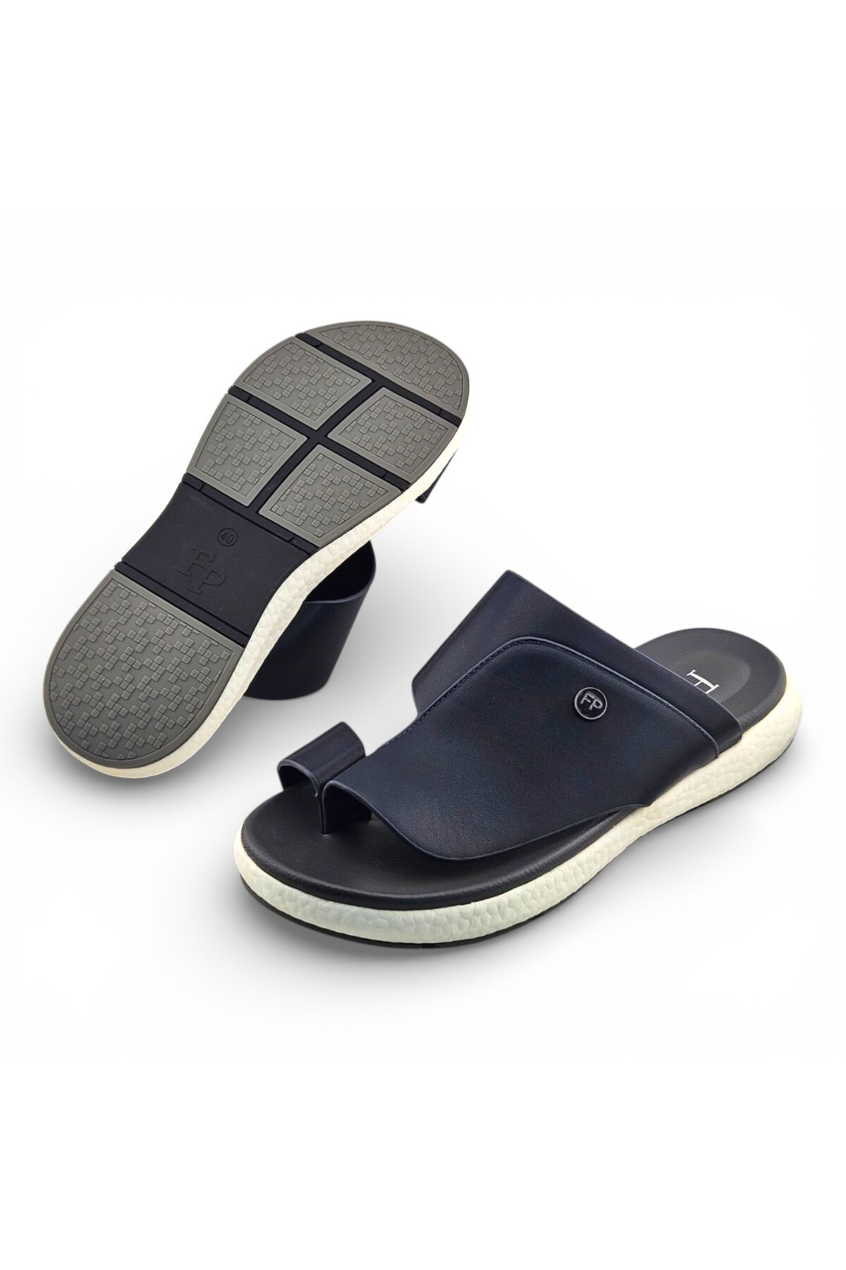 Men Blue Thong Sandals with Comfort Sole