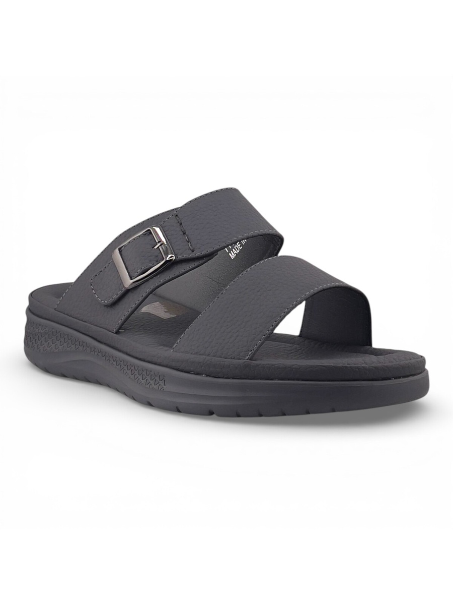 Men Grey Casual Sandals with Adjustable Buckle