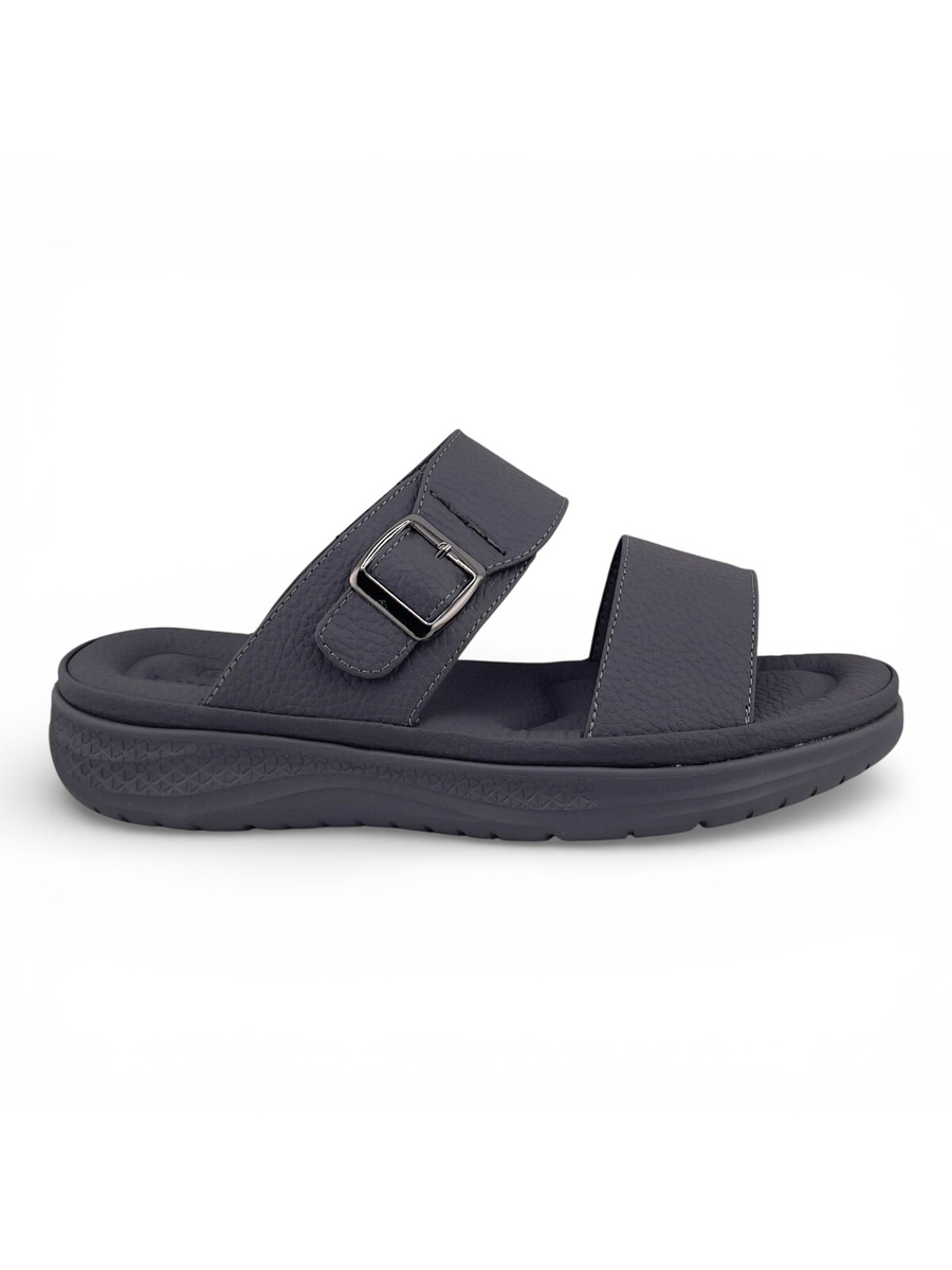 Men Grey Casual Sandals with Adjustable Buckle