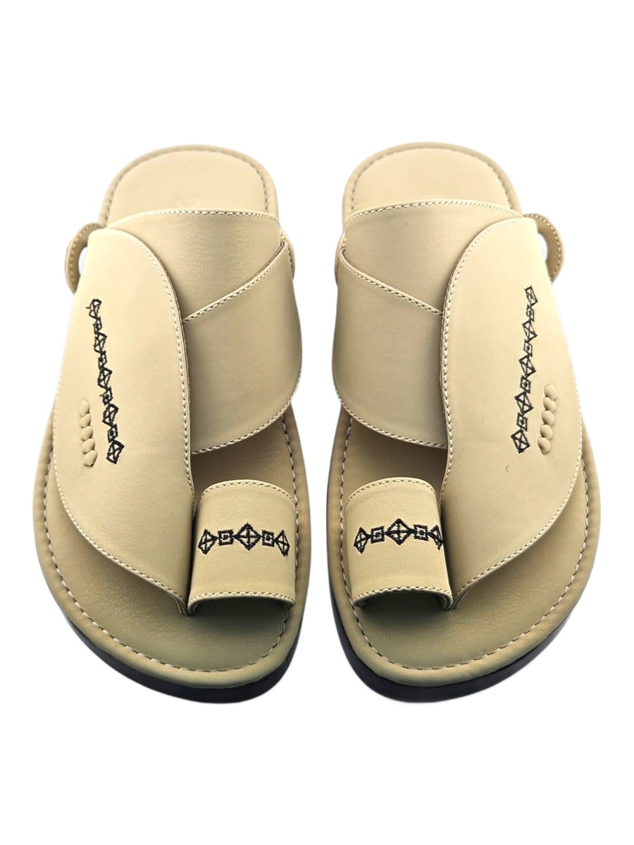 Men Cream Arabic Sandals Comfort