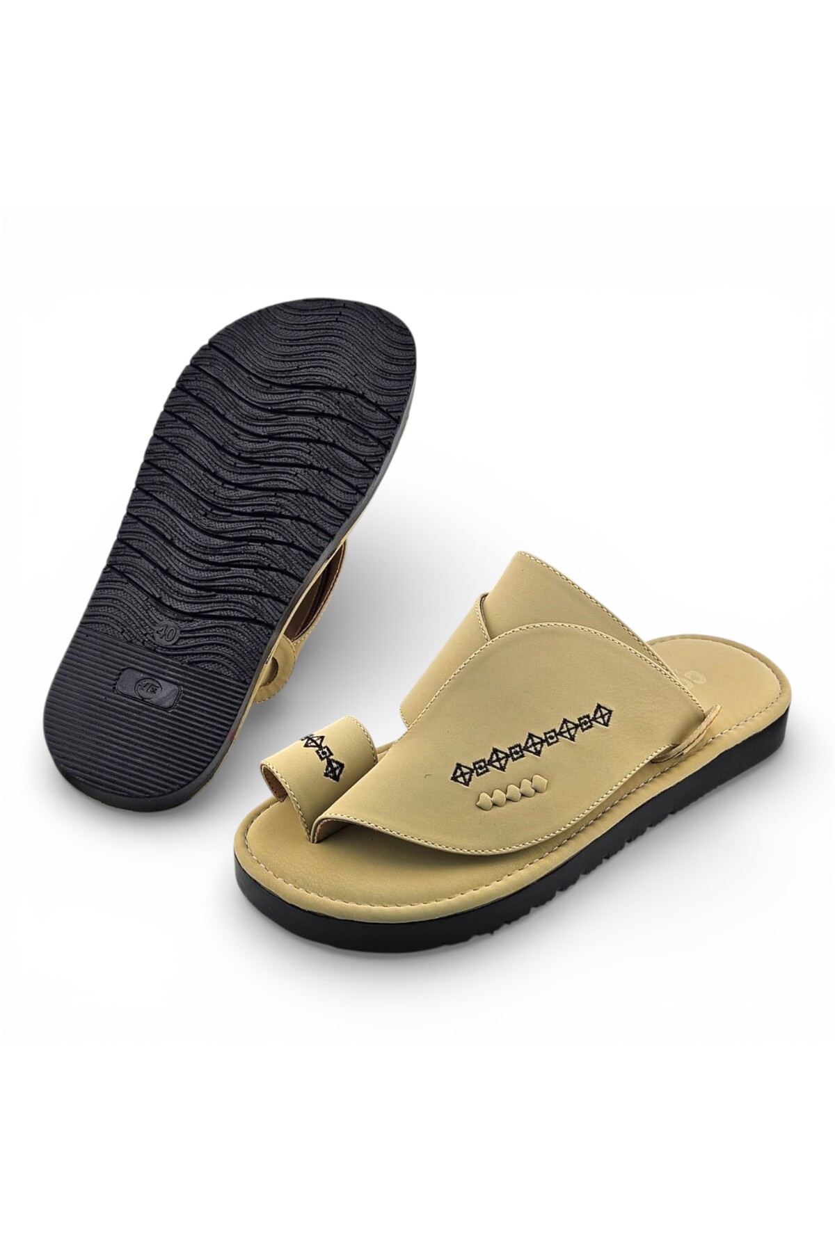 Men Cream Arabic Sandals Comfort