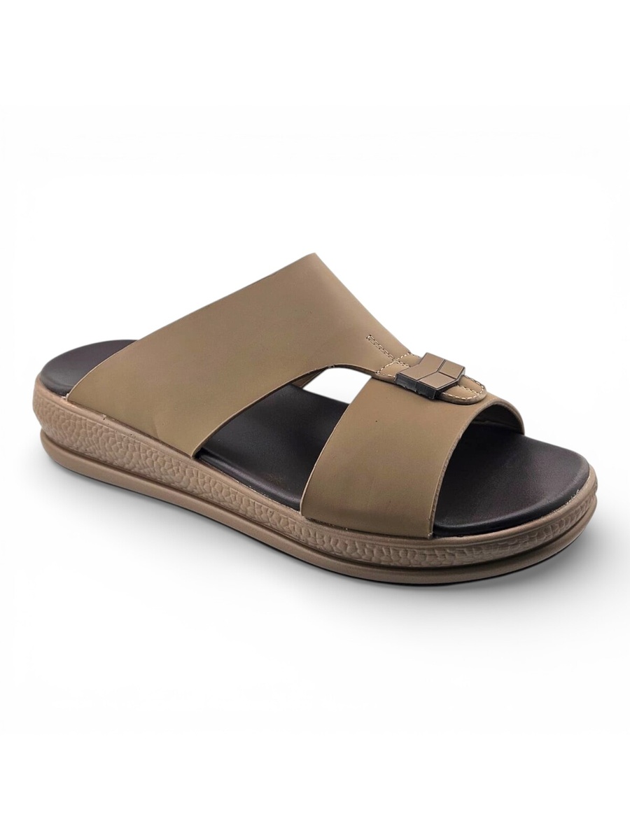 Men Khaki Comfort Slip-On Sandals - Casual and Stylish