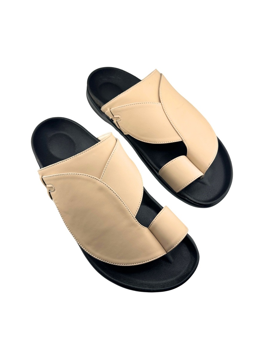 Men Beige Emirati Thobe Sandals - Casual and Comfortable