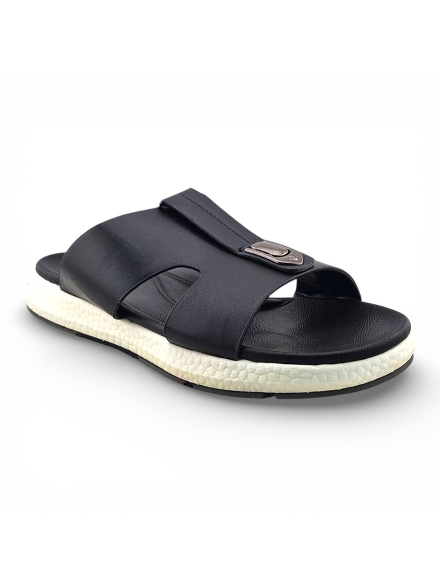 Men Black Comfort Slide Sandals - Everyday Casual Footwear