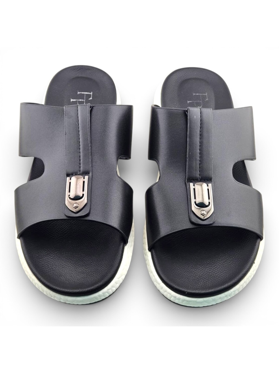 Men Black Comfort Slide Sandals - Everyday Casual Footwear