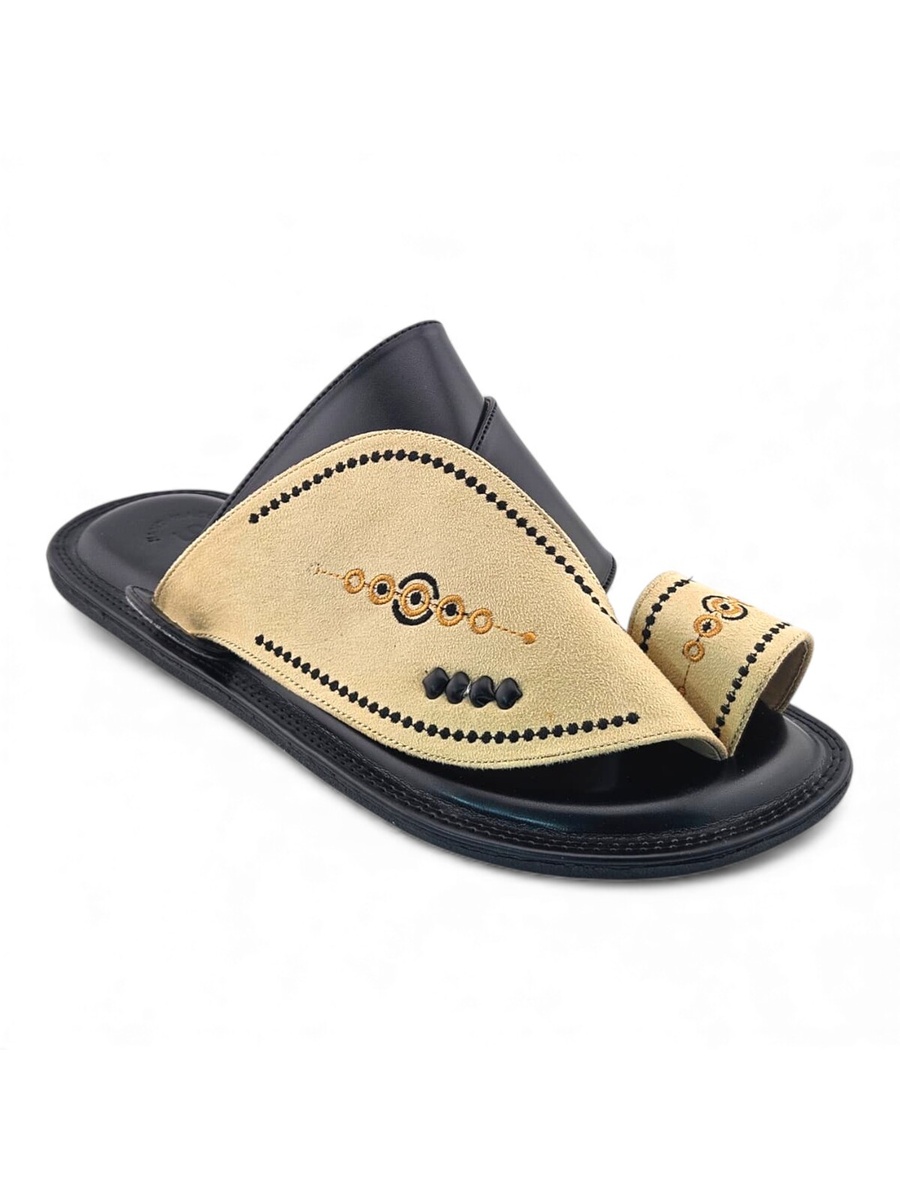 Men Cream Arabic Sandals 