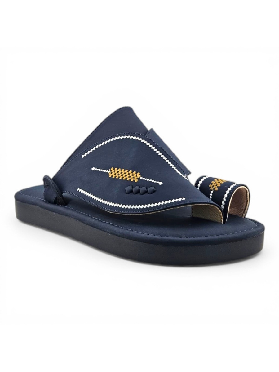 Navy Blue Men Arabic Sandals - Traditional Comfort