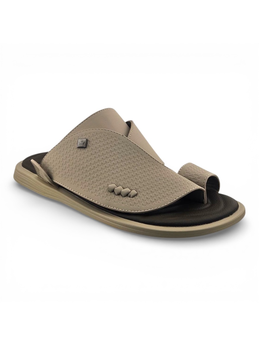 Men Beige Casual Sandals - Modern Comfort Slip-Ons